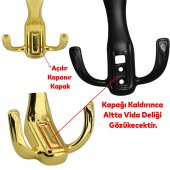 Metal Portmanto Vestiyer Duvar Dolap Elbise Askısı Mat Gold Mobilya Kapı Askılığı Aparatı Askı - 5
