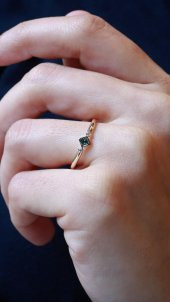 0.02 Karat Pırlanta, 0.09 Multi Safir Minimal Yüzük - 2