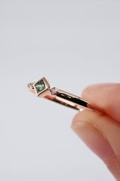 0.02 Karat Pırlanta, 0.09 Multi Safir Minimal Yüzük - 3