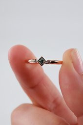 0.02 Karat Pırlanta, 0.09 Multi Safir Minimal Yüzük - 4