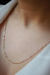 14 Ayar Altın İnce Ataç Zincir Kolye thumbnail 1