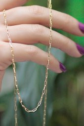 14 Ayar Altın İnce Ataç Zincir Kolye thumbnail 5