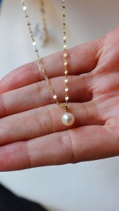 Altın İncili Kolye thumbnail 5