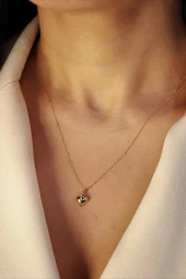 14 Ayar Altın Kalp Kolye - 2