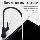 Piksel Aqua Lüks Su Arıtma Musluğu Mat Siyah Paslanmaz - 2