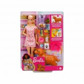 Barbie Ve Yeni Doğan Köpekler Oyun Seti Barbie Bebek Sarışın 29 Cm Yavrulayabilen Anne Köpek 3 Yavru Köpek Ve Aksesuarlar - 7