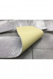 Comfort Gri (5 Adet) Merdiven Halısı Pufidik Peluş Kaymaz Deri Tabanlı Basamak Paspası - 3