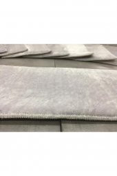 Comfort Gri (5 Adet) Merdiven Halısı Pufidik Peluş Kaymaz Deri Tabanlı Basamak Paspası - 6