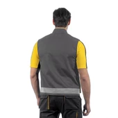 Şensel, Reflektörlü Çok Cepli Yelek, Gri-Sarı -118E1393- - 2