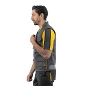 Şensel, Reflektörlü Çok Cepli Yelek, Gri-Sarı -118E1393- - 4