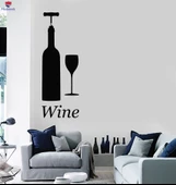 Dekoratif Duvar Sticker Cam Şarap Şişesi Dükkanı Kasası Restoran Çıkartmaları - 1