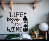 Dekoratif Duvar Sticker Harf Mutfak Hayatı Şarap Çıkartmalarından Sonra Başlıyor 22,5 inç x 22 inç thumbnail 1