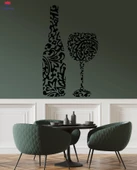 Dekoratif Duvar Sticker Şişe Bardak Şarap Mağazası Mutfak Dekor Çıkartmaları - 1