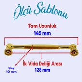 Sütun Mobilya Mutfak Dolabı Çekmece Dolap Kulpu 128 Mm-12.8 Cm Düz Gold Metal Kulpları Kulbu Kulpu - 2