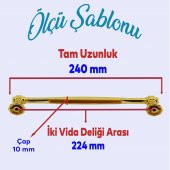 Sütun Mobilya Mutfak Dolabı Çekmece Dolap Kapak Kulpu Düz Metal Kulpları Kulbu Kulpu 224 Mm Altın - 2