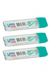 Kalem Ucu 2B 0,7 mm 3 Adet Mekanik Uçlu Otomatik Kurşun Kalem Ucu 2B 60mm x 0,7mm Siyah Mikro Uç Kısa - 1