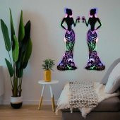 Veraart Işıklı Kadın Temalı Tablo Bloom Dekoratif Gece Lambası 70 cm Rengarenk 2 Adet - 6