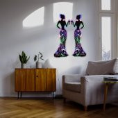 Veraart Işıklı  Kadın Temalı Tablo Bloom Dekoratif Gece Lambası 85 cm Rengarenk 2 Adet - 4