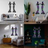 Veraart Işıklı  Kadın Temalı Tablo Bloom Dekoratif Gece Lambası 85 cm Rengarenk 2 Adet - 6