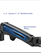 TriLine NB F160 North Bayou 17-30" Çift Kol Monitör Tutucu Vesa Monitör Standı thumbnail 9