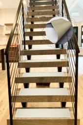 Comfort Krem (1 ADET) Pufidik Peluş Merdiven Halısı Kaymaz Deri Tabanlı Basamak Paspası - 1