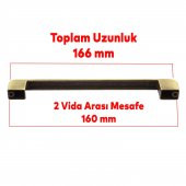 Mobilya Banyo Mutfak Dolabı Çekmece Kapı Dolap Kapak Kulpu Kulbu Metal 160 mm Antik Sarı - 3