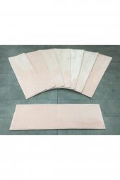 Comfort Pudra (5 Adet) Merdiven Halısı Pufidik Peluş Kaymaz Deri Tabanlı Basamak Paspası - 2