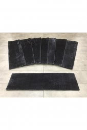 Comfort Siyah (1 ADET) Pufidik Peluş Merdiven Halısı Kaymaz Deri Tabanlı Basamak Paspası - 4