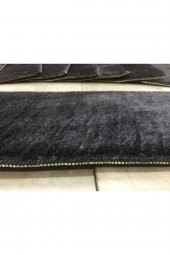 Comfort Siyah (1 ADET) Pufidik Peluş Merdiven Halısı Kaymaz Deri Tabanlı Basamak Paspası - 6