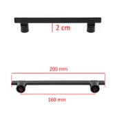 Oval Lama 160 Mm Düz Mobilya Mutfak Dolabı Çekmece Dolap Kapak Kulpu Kulpları Kulbu Siyah Metal Kulp - 2