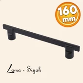 Oval Lama 160 Mm Düz Mobilya Mutfak Dolabı Çekmece Dolap Kapak Kulpu Kulpları Kulbu Siyah Metal Kulp - 1