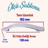 Mobilya Banyo Mutfak Dolabı Çekmece Dolap Kapak Kulpu Düz Metal Kulp Kulbu Kulpu 128 mm Krom - 2