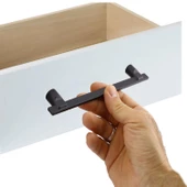 Mobilya Düz Mutfak Dolabı Çekmece Dolap Kapak Kulpu Kulpları Oval Lama 128 Mm Kulp Siyah Metal Kulbu thumbnail 3