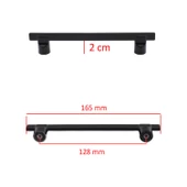 Mobilya Düz Mutfak Dolabı Çekmece Dolap Kapak Kulpu Kulpları Oval Lama 128 Mm Kulp Siyah Metal Kulbu thumbnail 2