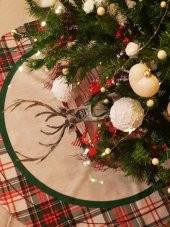 Yılbaşı Çam Ağacı Örtüsü Gnome ve geyikleri Christmas partisi - 2