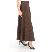 SORALLİNE KADIN KIŞLIK KLOŞ ETEK 779 KAHVE ÇİZGİLİ - 2