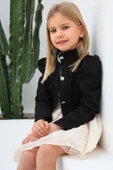 Kız Çocuk Puantiyeli Etek ve Denim Ceketli Siyah Etekli Takım thumbnail 6