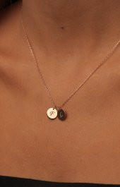 14 Ayar Rose Renk Altın Forse Zincir Plaka Kolye - 3