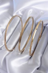 316L Çelik Gold Renk İşleme Detay Ajda Model Kadın Bileklik thumbnail 1