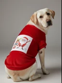 Santa and Friend Rudolph Orta ve Büyük Irk Köpek Tişörtü Yılbaşı Noel thumbnail 7