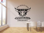 Biftek Restoranı Dekorasyon Duvar Sticker Taze Et Sığır Eti Biftek Barbekü Çiftlik Boğa Çıkartmaları - 1