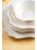 Acar LRN22.0116 Medusa Gold Detaylı Beyaz Porselen Yemek Takımı 29 Parça thumbnail 3