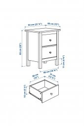 Komodin-Şifonyer HEMNES MeridyenDukkan Beyaz Vernik, 54x66 cm 2 Çekmeceli - 6