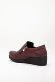 Fermuarlı Cilt Bordo Kadın Günlük Dolgu Taban Ayakkabı thumbnail 5