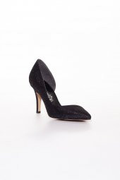 İnce Topuklu Yanı Şeffaf Siyah Kadın Stiletto - 3