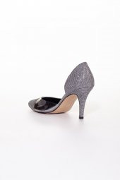 İnce Topuklu Yanı Şeffaf Platin Kadın Stiletto - 4