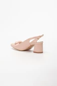 Dilimler Ayakkabı Rugan Tokalı Pudra Kadın Kısa Topuklu Ayakkabı thumbnail 5