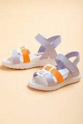 Şirinbebe Şiringenç Kare Baretli Lila Kız Bebek Çocuk Sandalet - 1