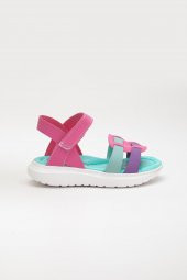 Şirinbebe Şiringenç Kare Baretli Fuşya Kız Bebek Çocuk Sandalet - 2