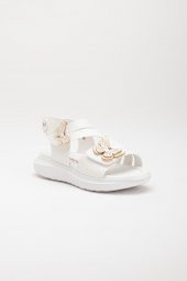 Şirinbebe Şiringenç Kelebek Model Beyaz Kız Bebek Çocuk Sandalet - 3